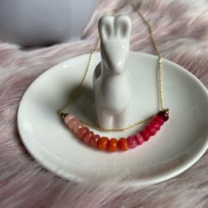HP Orange Ombré Fire Opal Minimalist Necklace